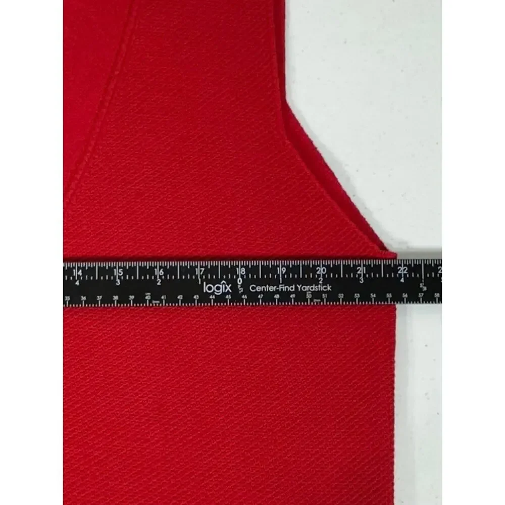 Marcello Sport Mens Sweater Vest Cardigan Size XL Red V-neck‎ Merino Wool Blend